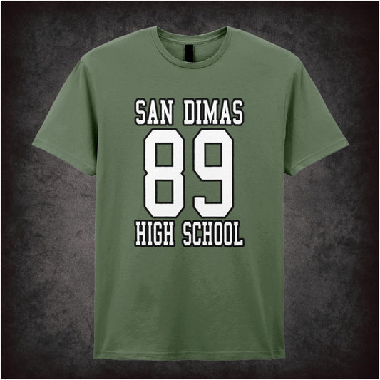 San Dimas High School 89 Bill and Teds Excellent Adventure inspired unisex T-shirt with graphic design