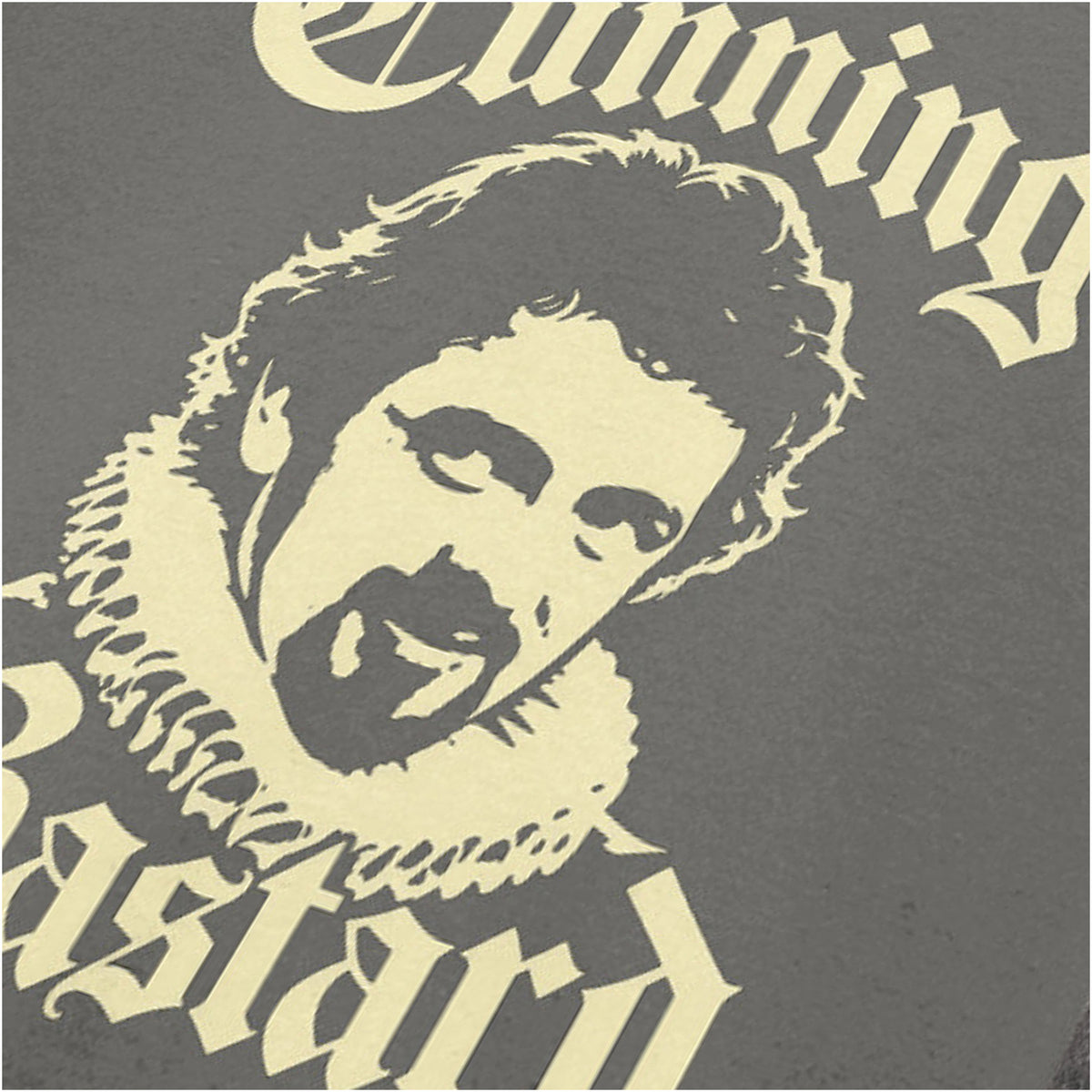 “Blackadder ‘Cunning Bastard’ close up T-shirt in charcoal from Blackadder II”