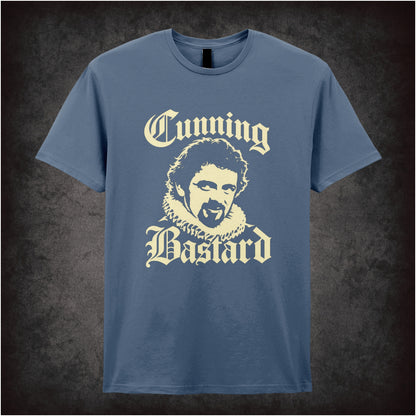 “Blackadder ‘Cunning Bastard’ T-shirt in indigo from Blackadder II”