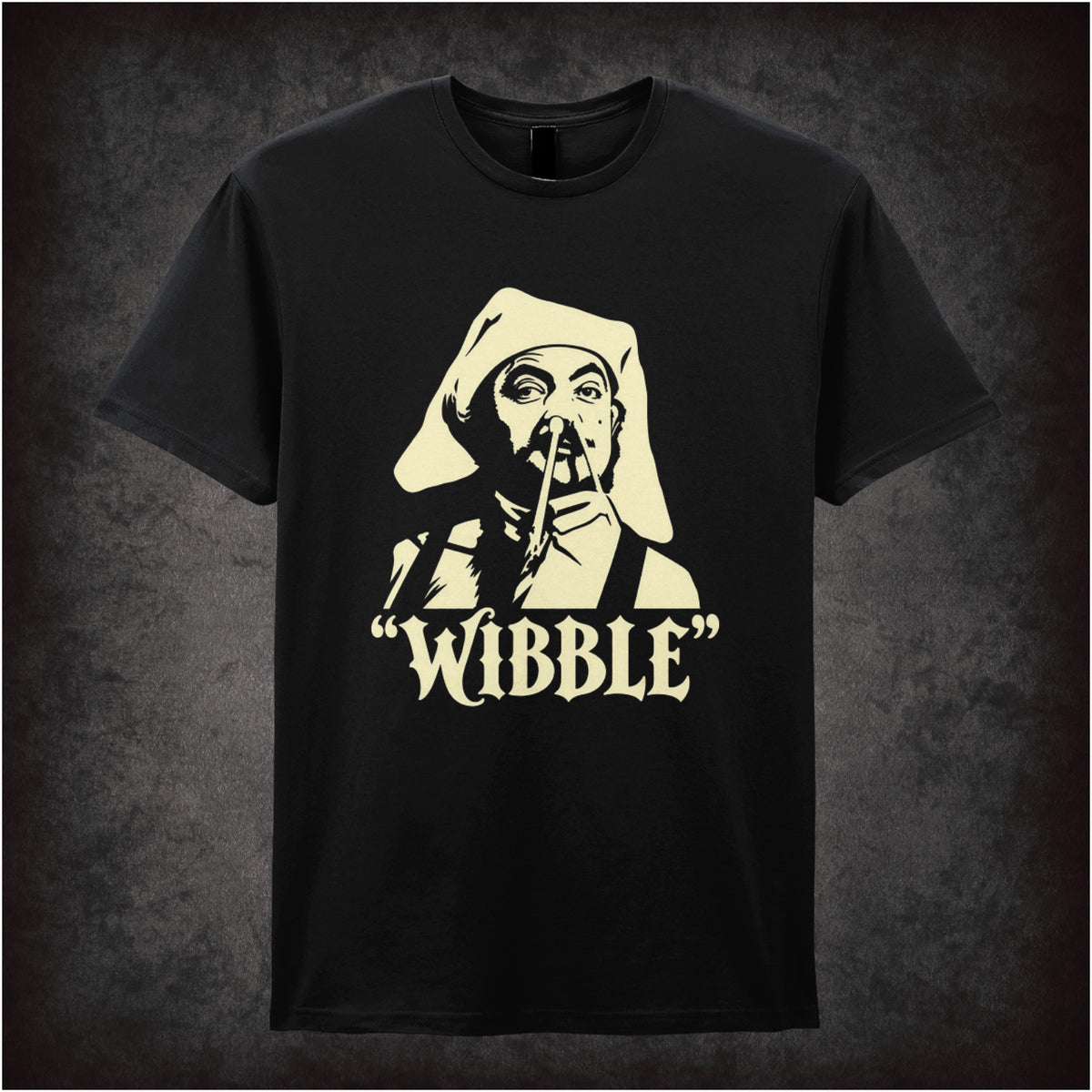 “Blackadder ‘Wibble’ T-shirt in black from Blackadder II”