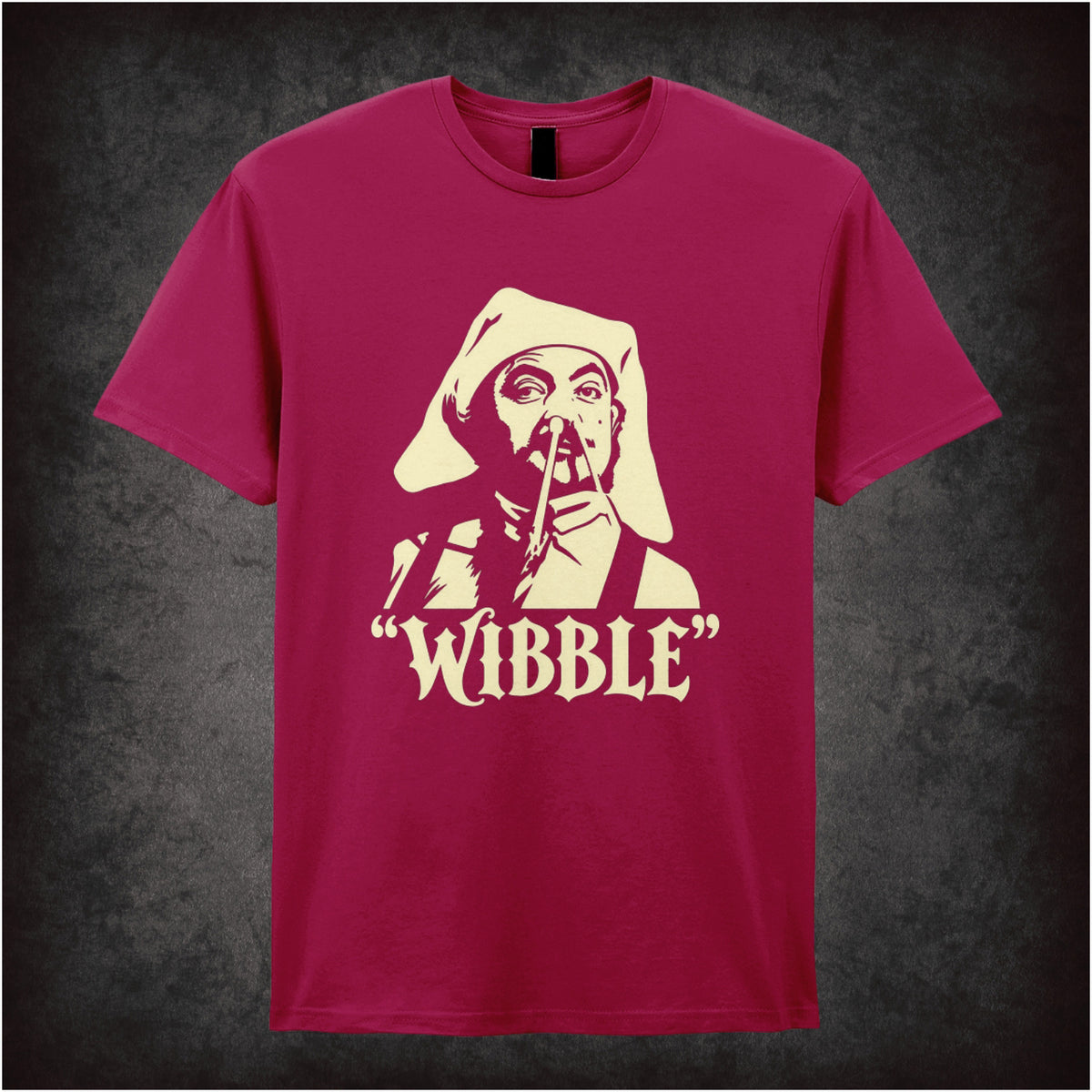 “Blackadder ‘Wibble’ T-shirt in cardinal red from Blackadder II”