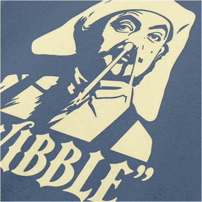 “Blackadder ‘Wibble’ close up T-shirt in indigo from Blackadder II”