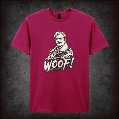 “Lord Flashheart ‘Woof.’ T-shirt from Blackadder Goes Forth”