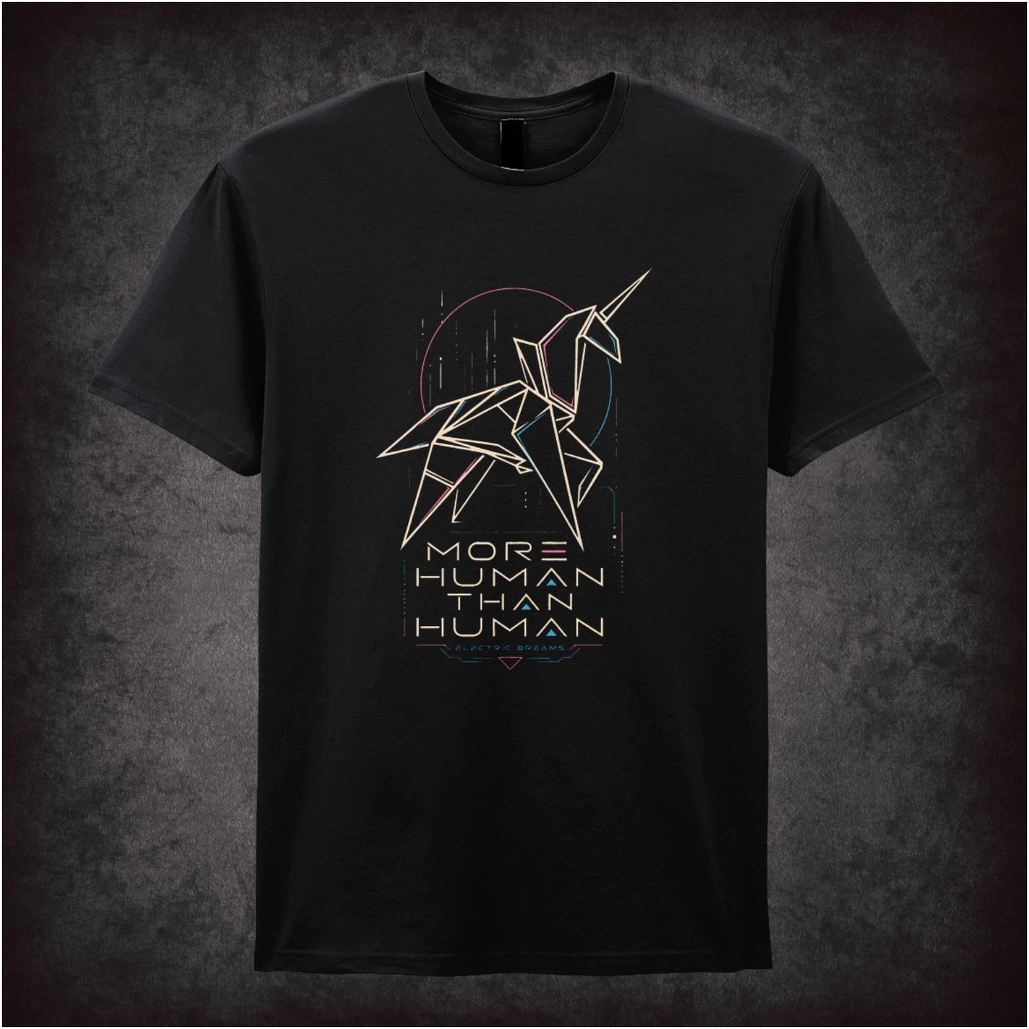 Origami unicorn line art T-shirt from Blade Runner