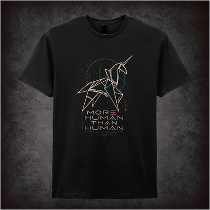Origami unicorn line art T-shirt from Blade Runner