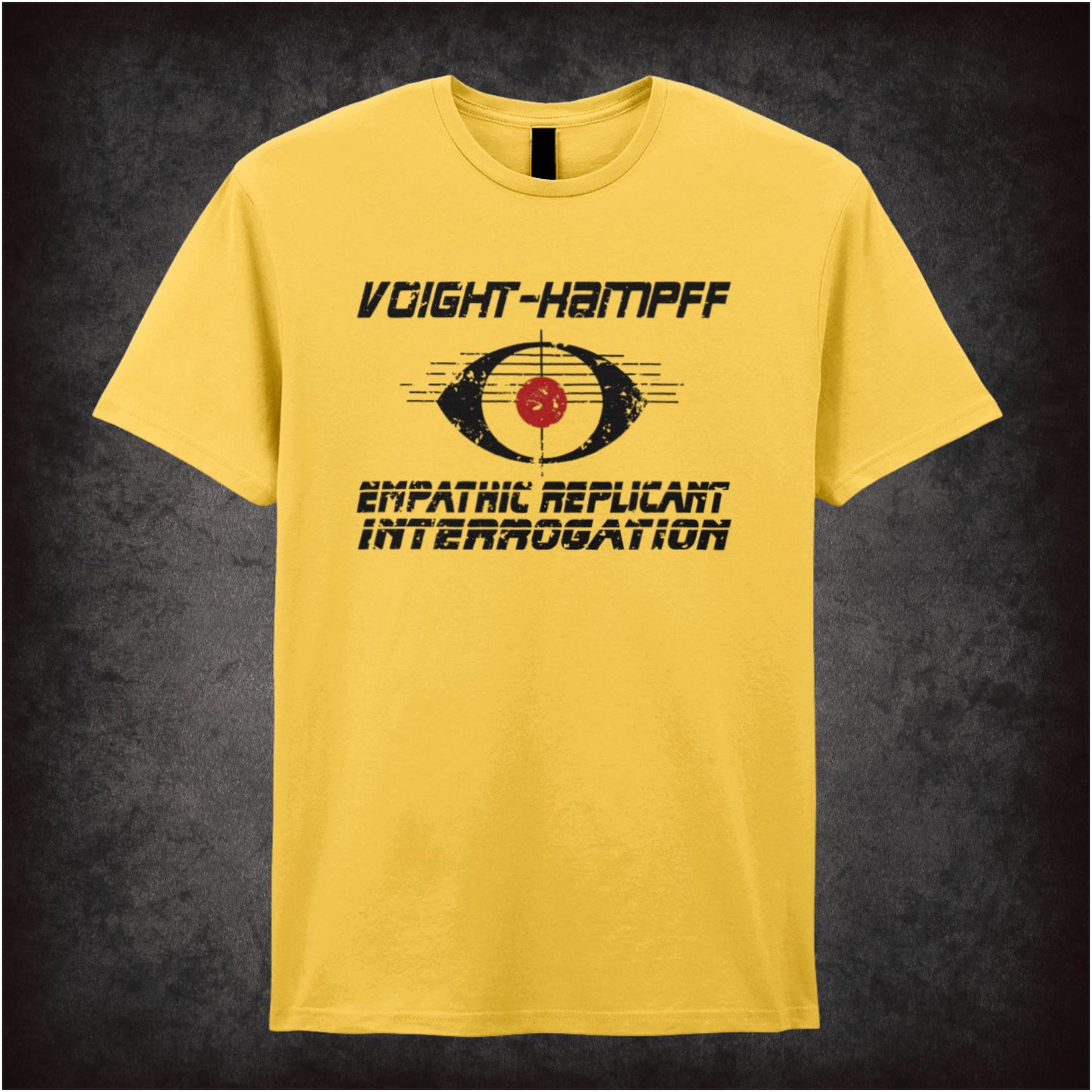 Voight Kampff Empathic Replicant Interrogation Blade Runner inspired unisex T-shirt with graphic design