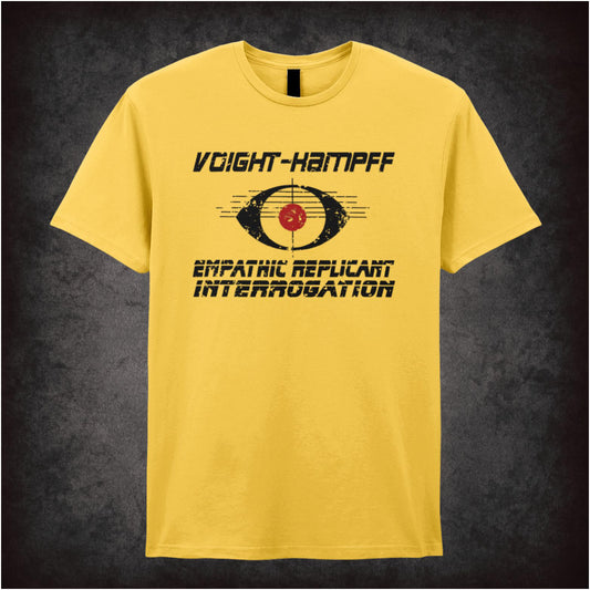 Voight Kampff Empathic Replicant Interrogation Blade Runner inspired unisex T-shirt with graphic design