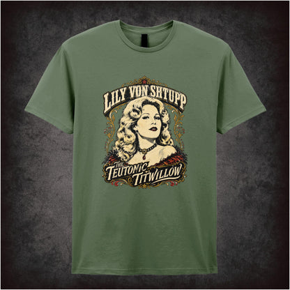 Lili Von Shtupp ‘Teutonic Titwillow’ portrait T-shirt from Blazing Saddles