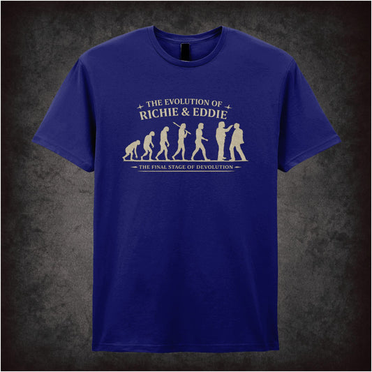 Evolution of Richie & Eddie – Cult Comedy Graphic T-Shirt