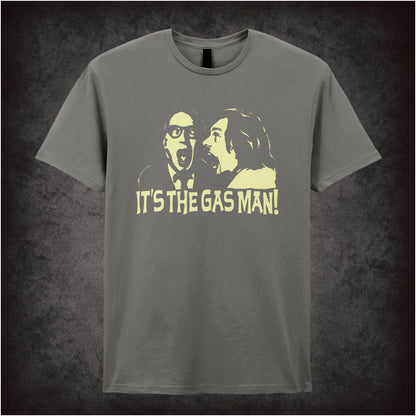 “‘It’s the gas man!’ Richie & Eddie T-shirt in charcoal from Bottom”
