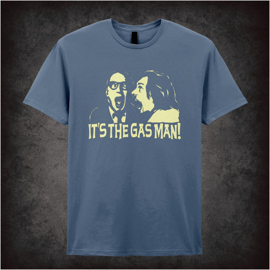 “‘It’s the gas man!’ Richie & Eddie T-shirt in indigo from Bottom”