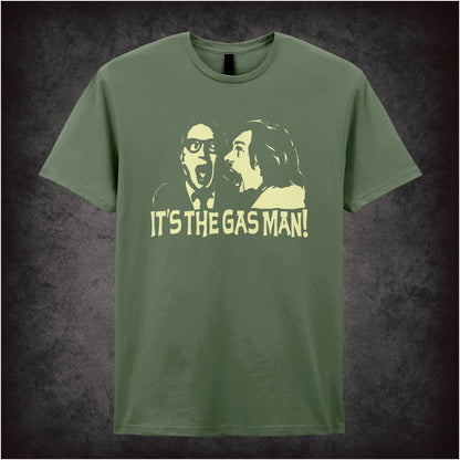 “‘It’s the gas man!’ Richie & Eddie T-shirt in military green from Bottom”