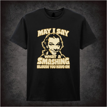 “Richie ‘May I say what a smashing blouse you have on’ T-shirt in black from Bottom”