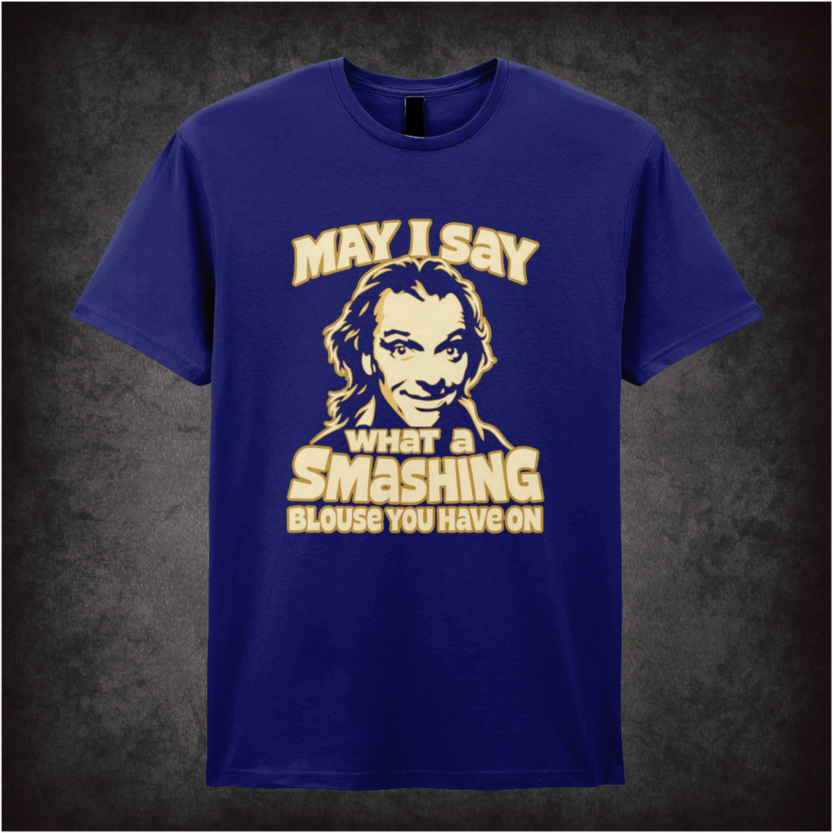 “Richie ‘May I say what a smashing blouse you have on’ T-shirt in navy from Bottom”