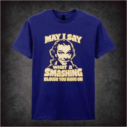 “Richie ‘May I say what a smashing blouse you have on’ T-shirt in navy from Bottom”
