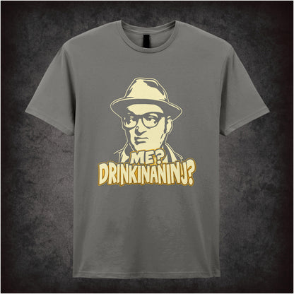 “Eddie ‘Me? Drinkinaninj?’ T-shirt in charcoal from Bottom”