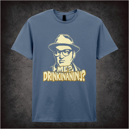 “Eddie ‘Me? Drinkinaninj?’ T-shirt in indigo from Bottom”