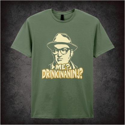 “Eddie ‘Me? Drinkinaninj?’ T-shirt in military green from Bottom”