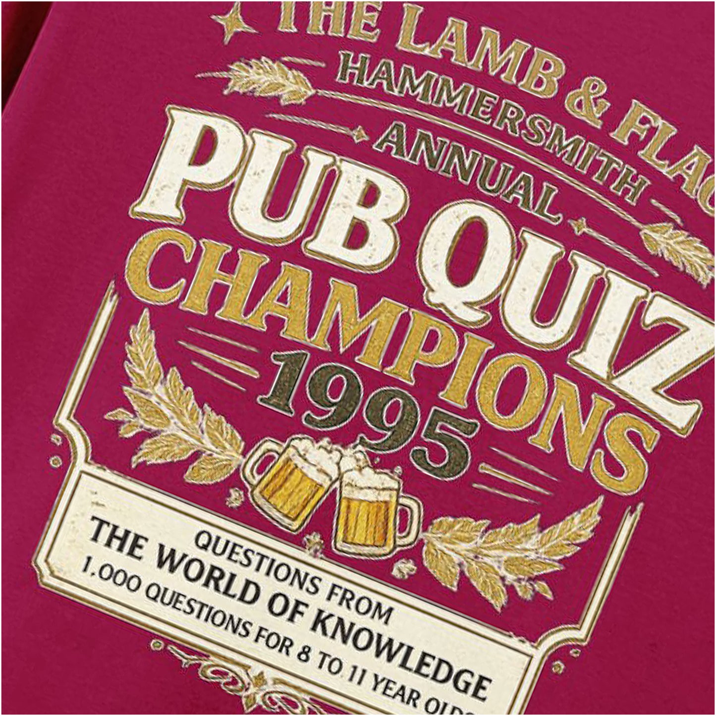 THE LAMB AND FLAG PUB QUIZ CHAMPIONS 1995