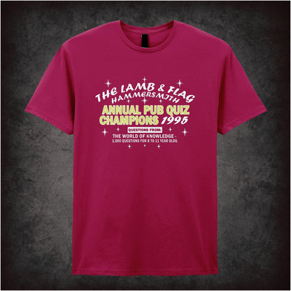The Lamb and Flag Pub Quiz Champions 1995 – bottom inspired unisex T-shirt with graphic design