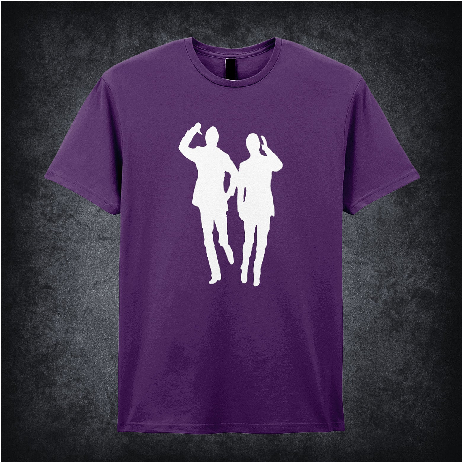 purple unisex T-shirt featuring the phrase “Bring Me Sunshine” inspired by Morecambe and Wise, displayed in cheerful, retro-style lettering.