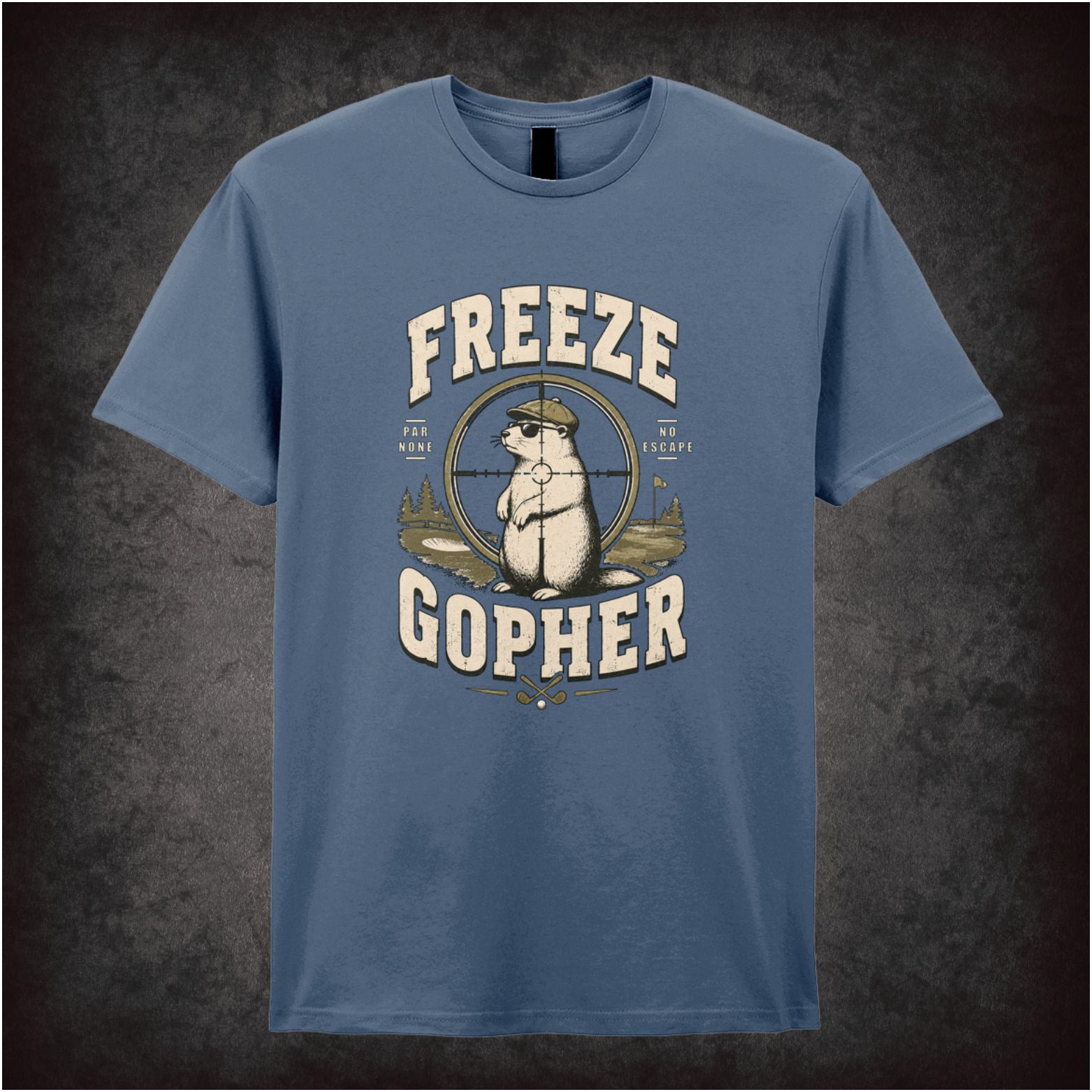 Gopher silhouette target ‘freeze gopher’ T-shirt from Caddyshack