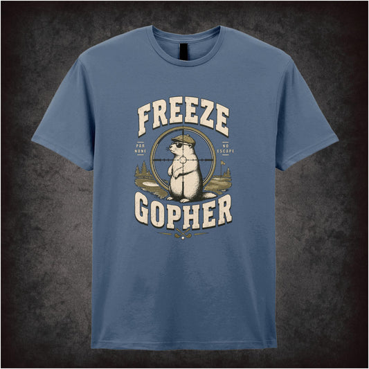Gopher silhouette target ‘freeze gopher’ T-shirt from Caddyshack