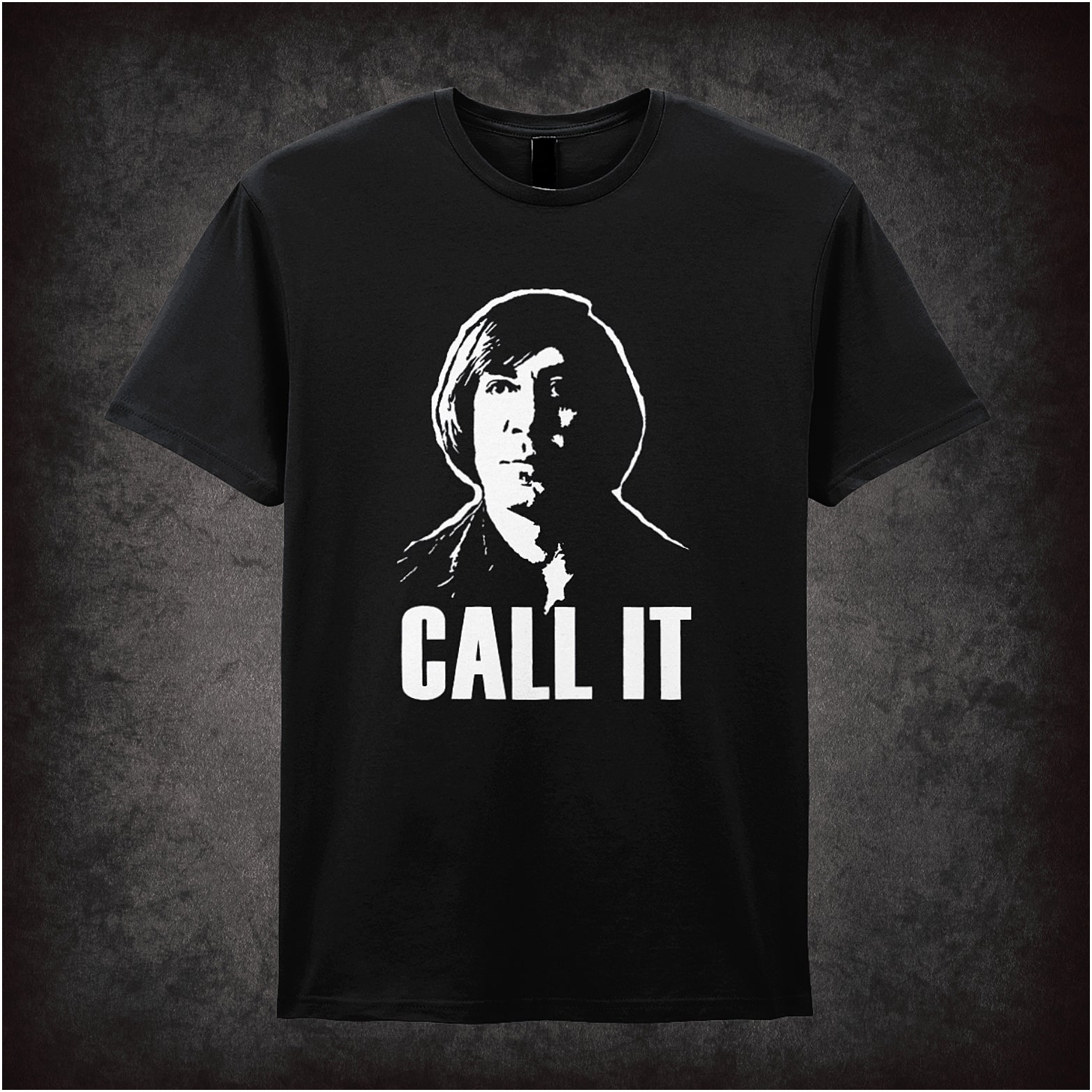 Call It soft-style black unisex t-shirt, No Country for Old Men inspired design, cult movie fan apparel, thriller film graphic tee.