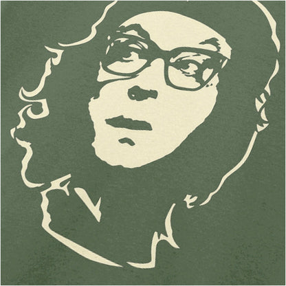 “Eric Morecambe Che Guevara-style portrait close up T-shirt in military green from Eric Morecambe”