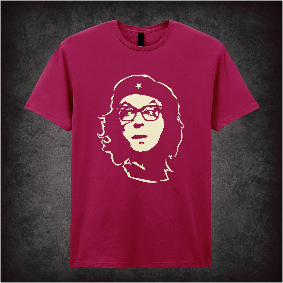 “Eric Morecambe Che Guevara-style portrait T-shirt in cardinal red from Eric Morecambe”