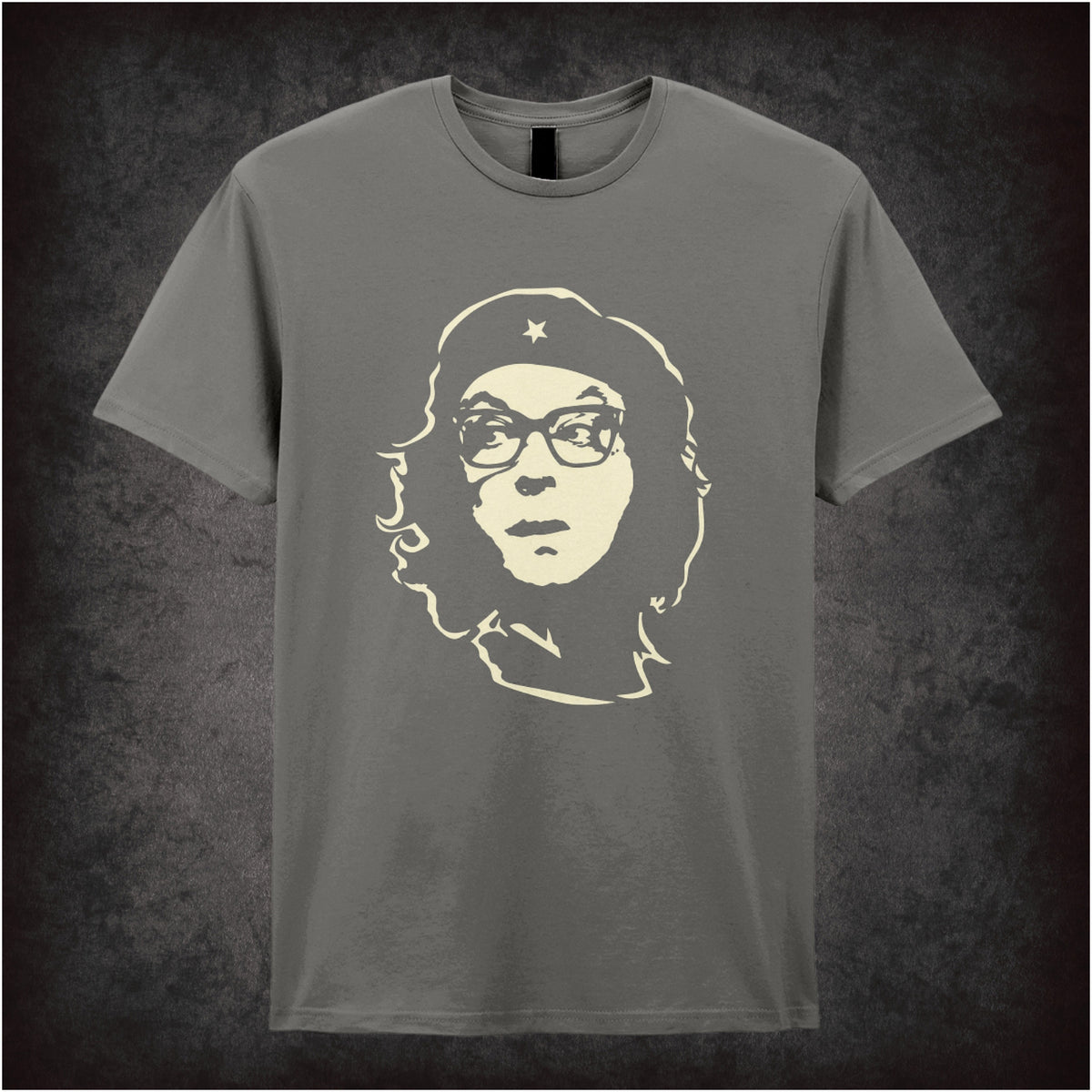 “Eric Morecambe Che Guevara-style portrait T-shirt in charcoal from Eric Morecambe”