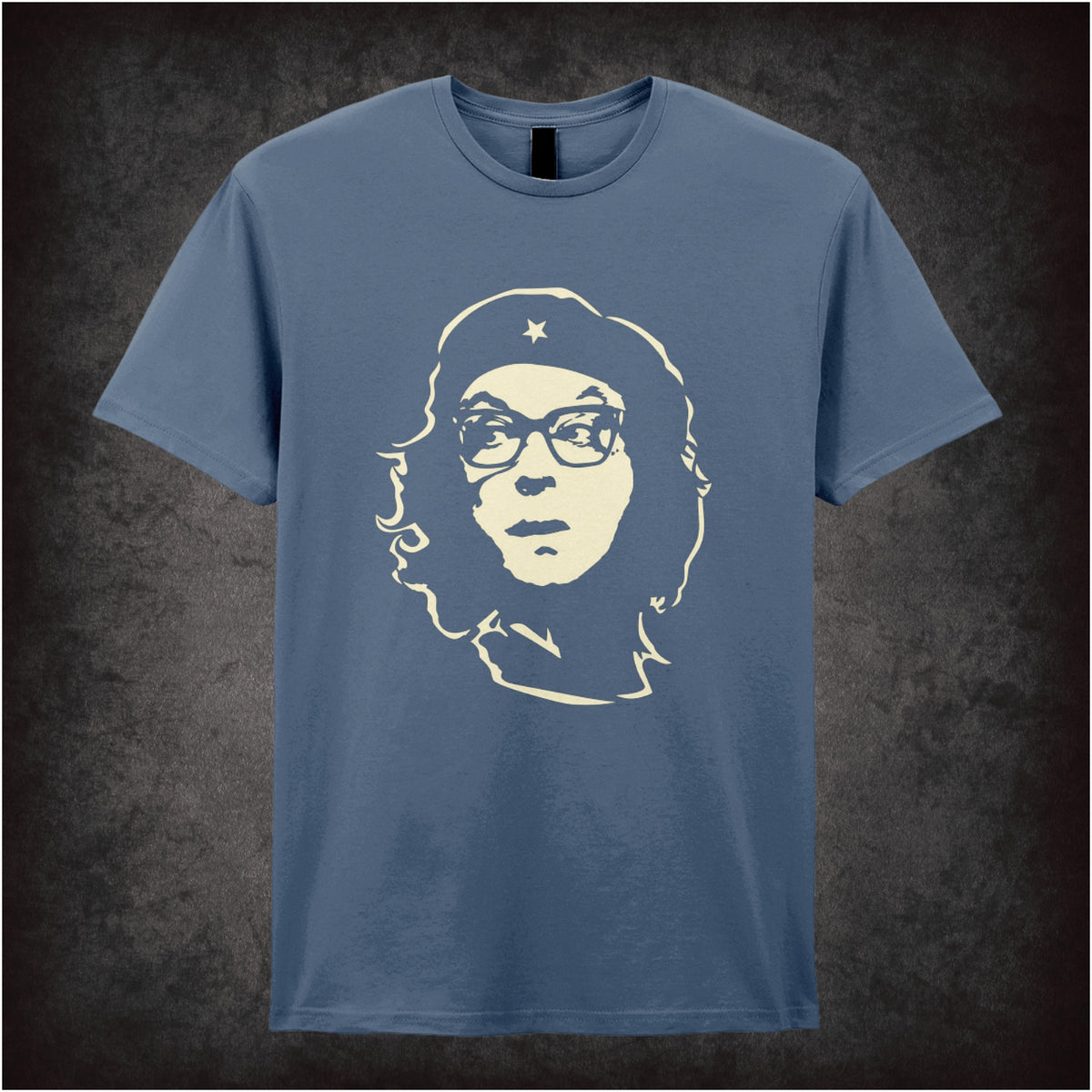 “Eric Morecambe Che Guevara-style portrait T-shirt in indigo from Eric Morecambe”