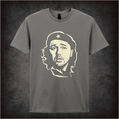 “Karl Pilkington Che Guevara-style portrait T-shirt in charcoal from Karl Pilkington”