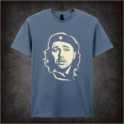 “Karl Pilkington Che Guevara-style portrait T-shirt in indigo from Karl Pilkington”