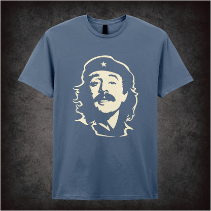 “Manuel Che Guevara-style portrait T-shirt in indigo from Manuel”