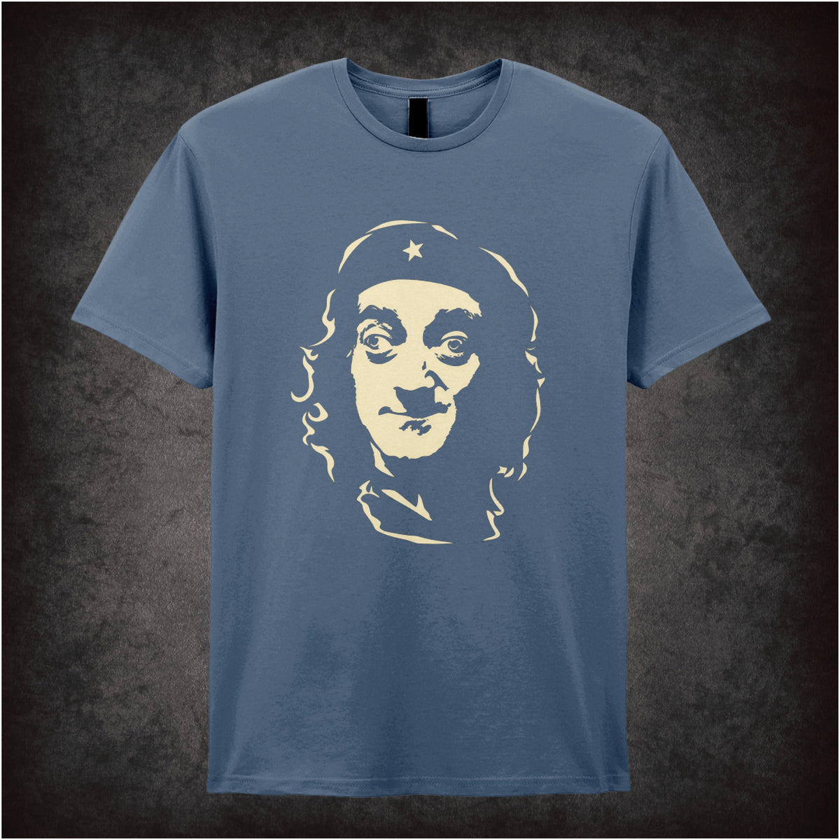 “Marty Feldman Che Guevara-style portrait T-shirt in indigo from Marty Feldman”