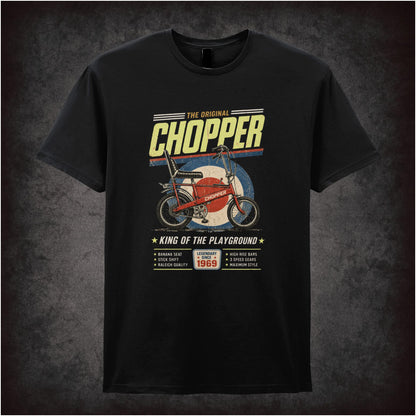 Chopper – 1970s Classic Bicycle – Cult Retro Graphic T-Shirt