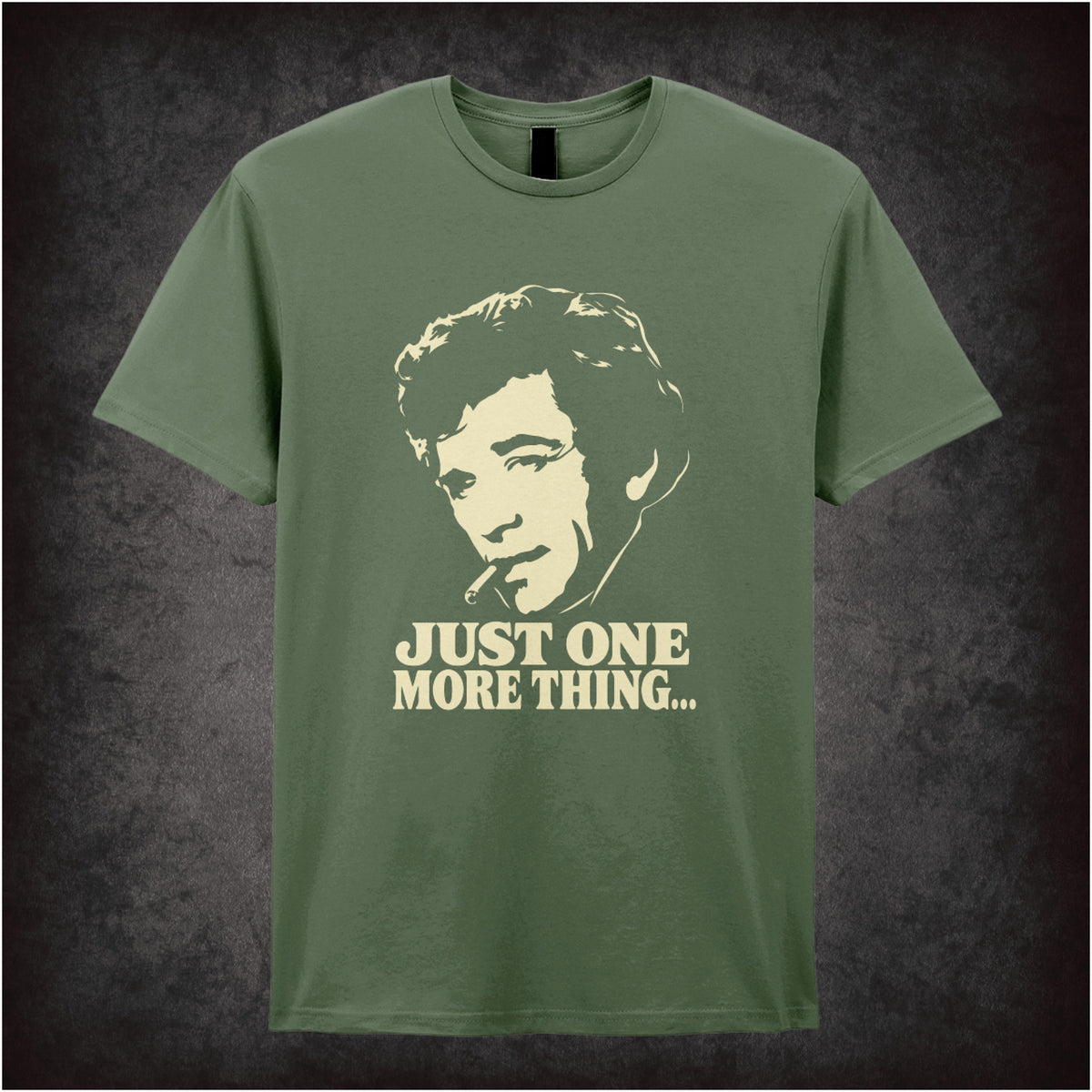 “Columbo ‘Just one more thing…’ T-shirt in military green from Columbo”
