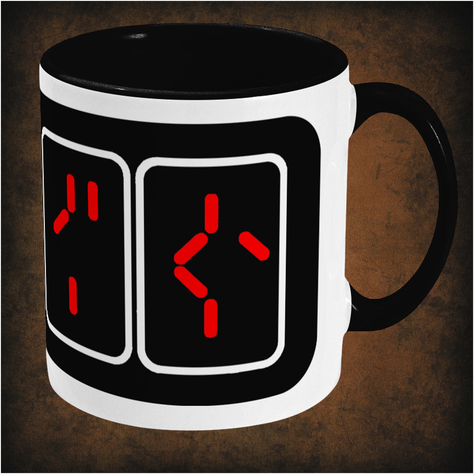 Countdown two-toned mug inspired by Predator, right hand side featuring iconic sci-fi action design, futuristic typography, and collectible movie merchandise for fans of the classic 1987 film.