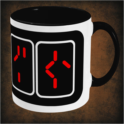 Countdown two-toned mug inspired by Predator, right hand side featuring iconic sci-fi action design, futuristic typography, and collectible movie merchandise for fans of the classic 1987 film.