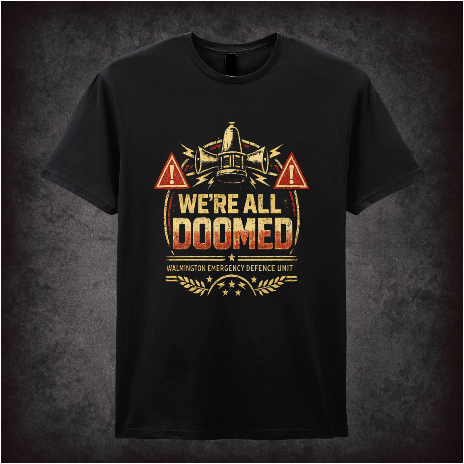 “Private Frazer ‘We’re all doomed’ T-shirt from Dad’s Army”