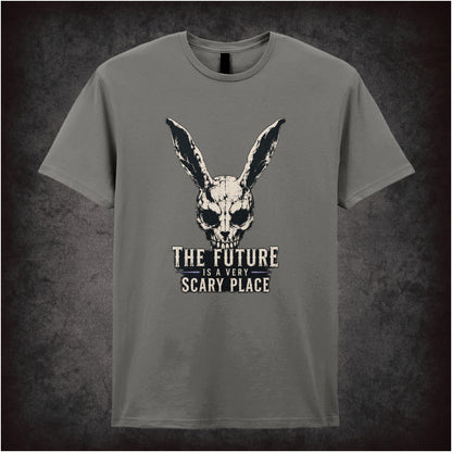 ‘the future is a very scary place’ rabbit text T-shirt from Donnie Darko