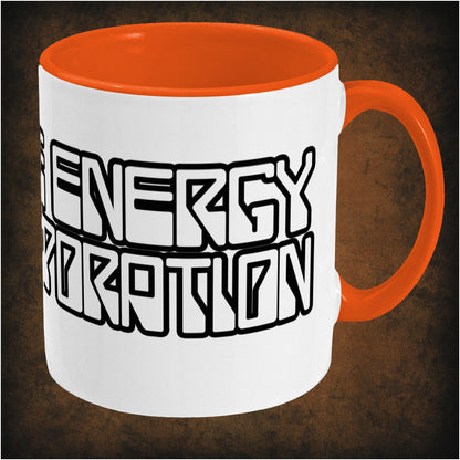 The Energy Corporation Houston 2018 two-toned mug inspired by Rollerball, right hand side featuring futuristic sports branding, sci-fi aesthetic, and collectible movie merchandise design.