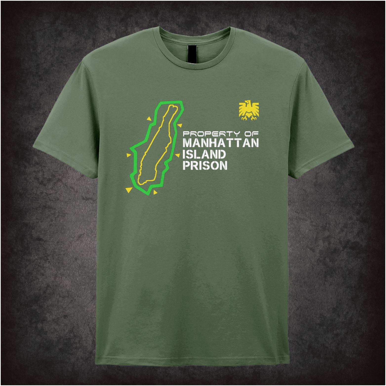 Property of Manhattan Island Prison Escape from New York inspired unisex T-shirt with graphic design 