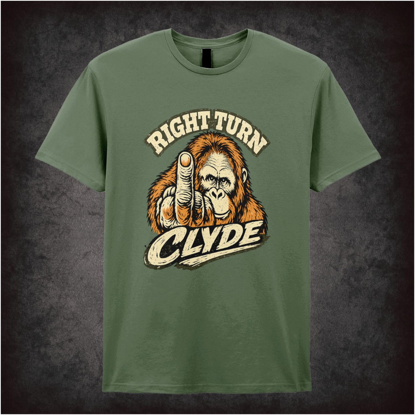 Orangutan ‘right turn Clyde’ gesture T-shirt from Every Which Way but Loose