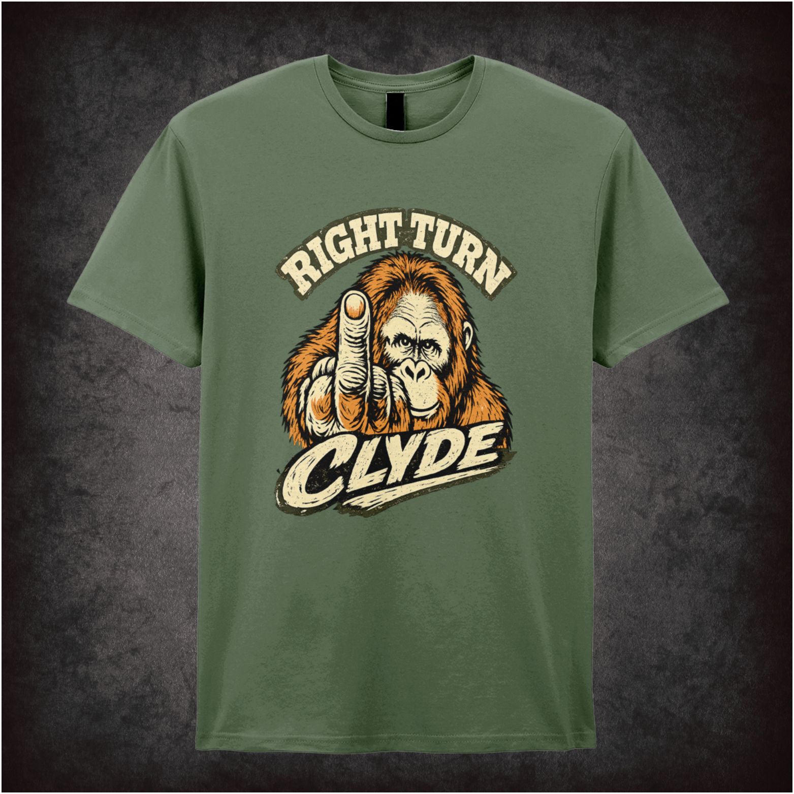 Orangutan ‘right turn Clyde’ gesture T-shirt from Every Which Way but Loose