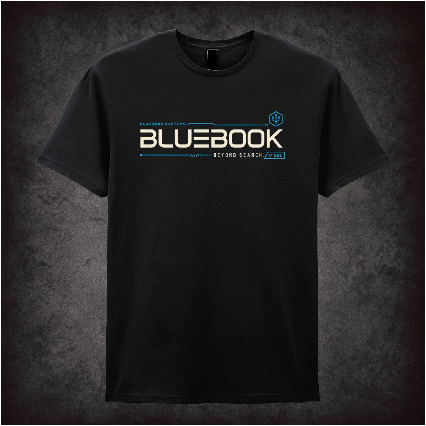 ‘Bluebook Beyond search’ text logo T-shirt from Ex Machina
