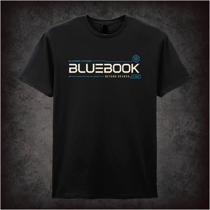 ‘Bluebook Beyond search’ text logo T-shirt from Ex Machina