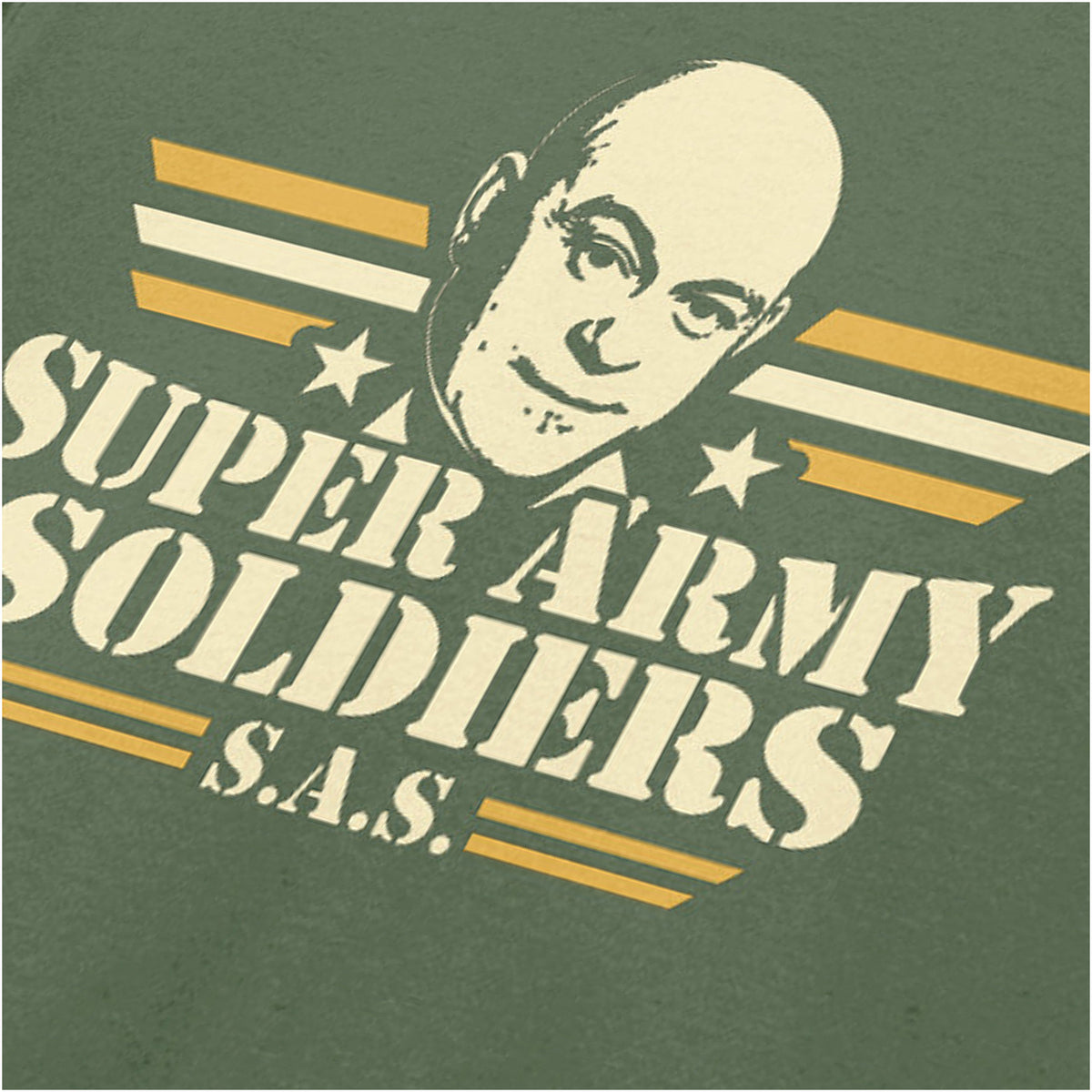 “Ross Kemp ‘Super Army S.A.S Soldiers’ close up T-shirt in military green from Extras"