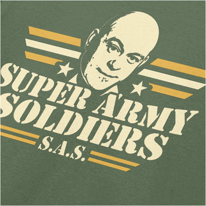 “Ross Kemp ‘Super Army S.A.S Soldiers’ close up T-shirt in military green from Extras"